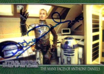 Anthony Daniels autographed Star Wars C3PO card