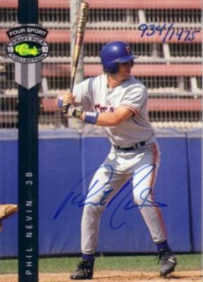 Phil Nevin certified autograph Cal State Fullerton 1992 Classic card