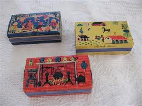 Matchboxes; 1950s Set of Early Americana Matchboxes