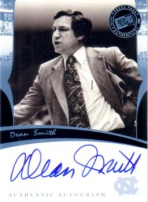 Dean Smith certified autograph North Carolina 2007 Press Pass card