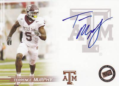 Terrence Murphy Texas A&M certified autograph 2005 Press Pass card