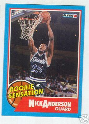 Nick Anderson Magic 1990-91 Fleer Rookie Sensation insert card #7