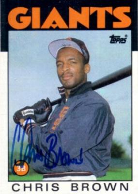 Chris Brown autographed San Francisco Giants 1986 Topps Rookie Card