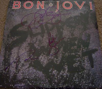 Bon Jovi autographed Slippery When Wet record album