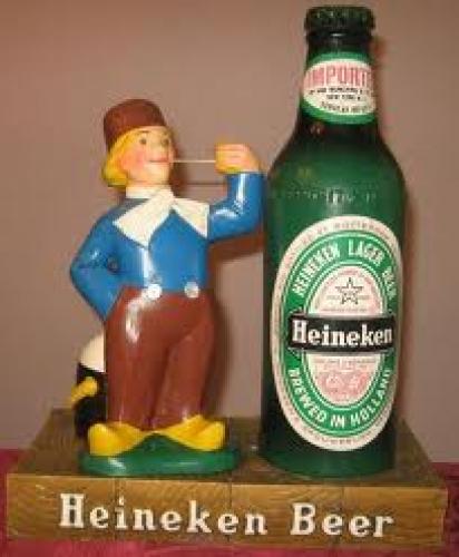 Vintage Heineken Dutch Boy & Bottle Beer Sign