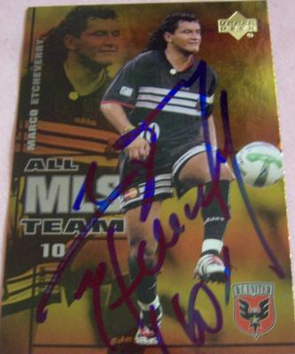 Marco Etcheverry autographed 1999 D.C. United All MLS Team card