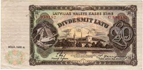 Banknotes; 20 latu Latvia; Year: 1935