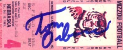 Tom Osborne autographed Nebraska Cornhuskers 1983 ticket stub