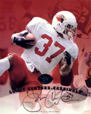 Larry Centers certified autograph Arizona Cardinals 1997 Leaf 8x10 photo card