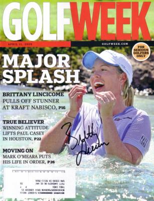 Brittany Lincicome autographed 2009 Kraft Nabisco Championship Golf Week magazine