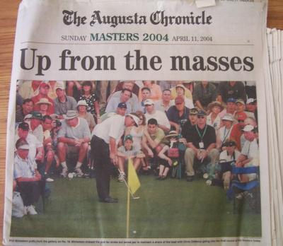 2004 Masters Augusta Chronicle newspaper (Phil Mickelson)