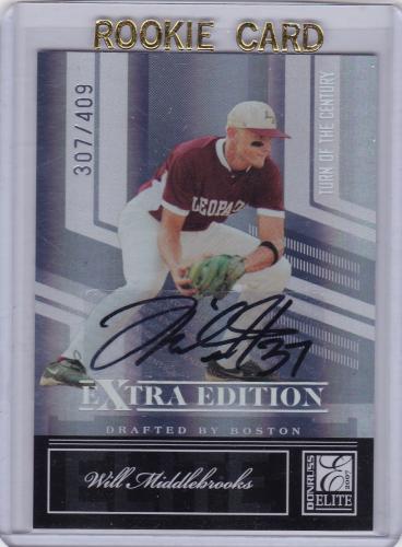 2007 DONRUSS ELITE ROOKIE AUTOGRAPH SERIAL #/409 WILL MIDDLEBROOKS ROOKIE BOSTON RED SOX