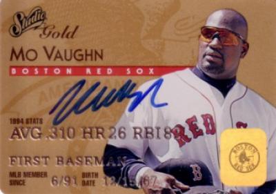 Mo Vaughn autographed Boston Red Sox 1995 Studio Gold card