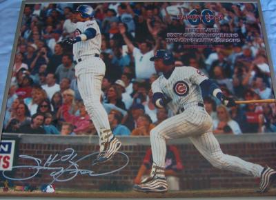 Sammy Sosa autographed Chicago Cubs 16x20 poster size 60/60 photo framed