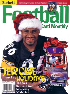 Jerome Bettis autographed Pittsburgh Steelers Beckett Football cover