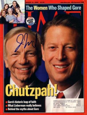 Joe Lieberman autographed 2000 Time magazine