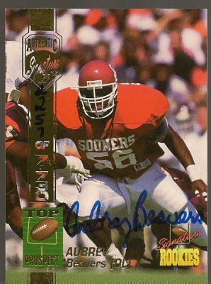 Aubrey Beavers Oklahoma certified autograph 1994 Signature Rookies card