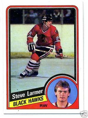 Steve Larmer Blackhawks 1984-85 Topps Rookie Card #30