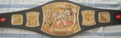 Eve Torres & The Miz autographed WWE wrestling title belt