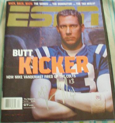 Mike Vanderjagt autographed Indianapolis Colts ESPN The Magazine