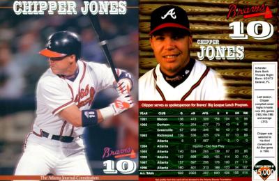 Chipper Jones 1999 Atlanta Braves Journal-Constitution 8x11 photo card