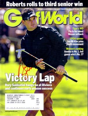 Rory Sabbatini autographed 2006 Golf World magazine