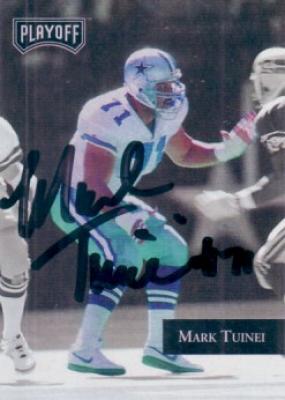 Mark Tuinei autographed Dallas Cowboys 1992 Playoff card