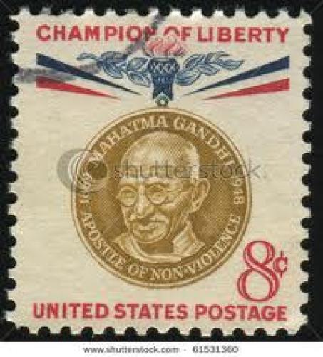 Stamps;8c; Mahatma Gandhi; UNITED STATES - CIRCA 1960: stamp