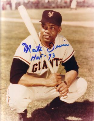 Monte Irvin autographed 8x10 New York Giants photo inscribed HOF 73