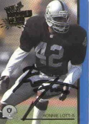 Ronnie Lott autographed Raiders 1992 Action Packed card