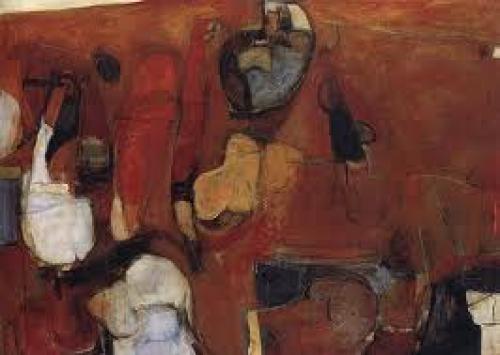 Art: Paintings; Brett Whiteley - Untitled Red Painting - 1960