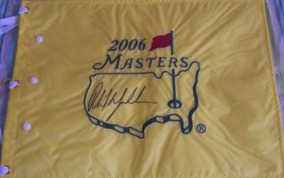 Phil Mickelson autographed 2006 Masters golf pin flag