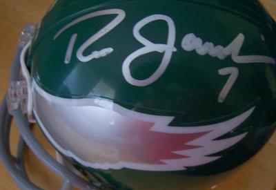 Ron Jaworski & Harold Carmichael autographed Philadelphia Eagles throwback mini helmet
