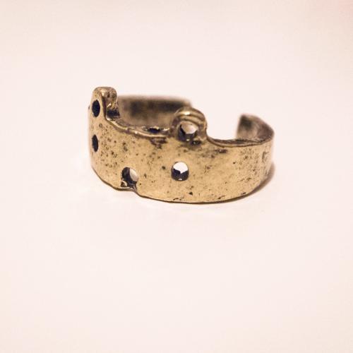 Cute Vintage Style Bronze Bear Face Ring / Cat Face Ring - Adjustable Ring