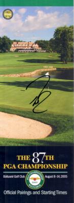 Davis Love III autographed 2005 PGA Championship pairings guide