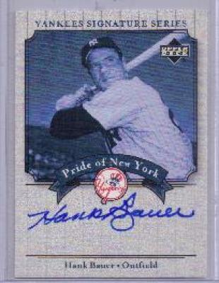 Hank Bauer certified autograph New York Yankees Upper Deck card
