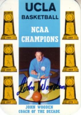 John Wooden autographed UCLA 1970-71 pocket schedule