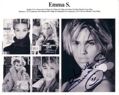 Emma Sjoberg Wiklund autographed photo card