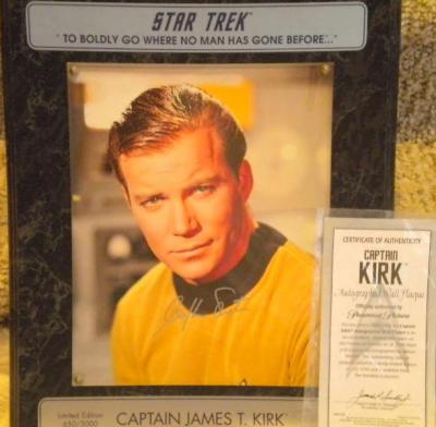 William Shatner autographed Star Trek 8x10 photo in plaque