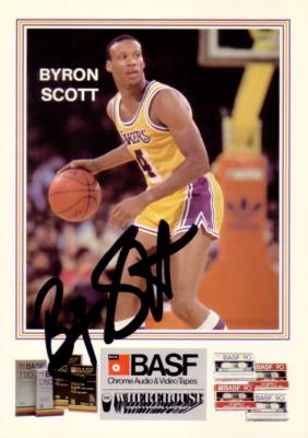 Byron Scott autographed Los Angeles Lakers 5x7 BASF photo card