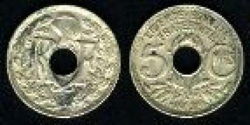 5 centimes; Year: 1938-1939; (km 875a)