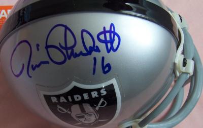 Jim Plunkett autographed Oakland Raiders mini helmet