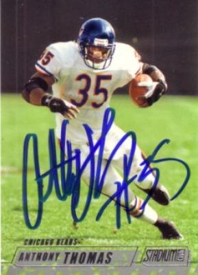 Anthony Thomas autographed Chicago Bears card