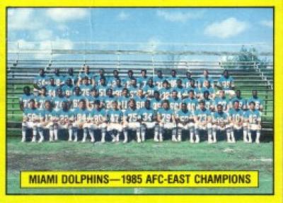 Miami Dolphins 1985 AFC East Champions 1986 Topps wax box card