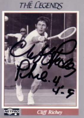 Cliff Richey autographed 1991 Netpro Legends tennis card