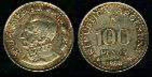 100 Pesos; Year: 1979-1981; (km 85); aluminum bronze; SAN MARTIN