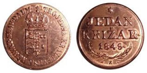 Coins; CROATIA TRIUNE KING DOM1Krizar Year:1849