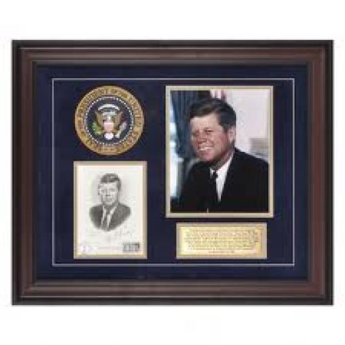 Memorabilia; John F. Kennedy First Day Cover Framed Photograph
