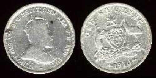1 shilling; Year: 1910; (km 20)