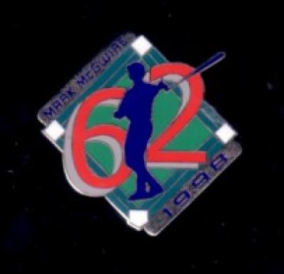 Mark McGwire 1998 Home Run #62 pin PROTOTYPE ONE OF A KIND